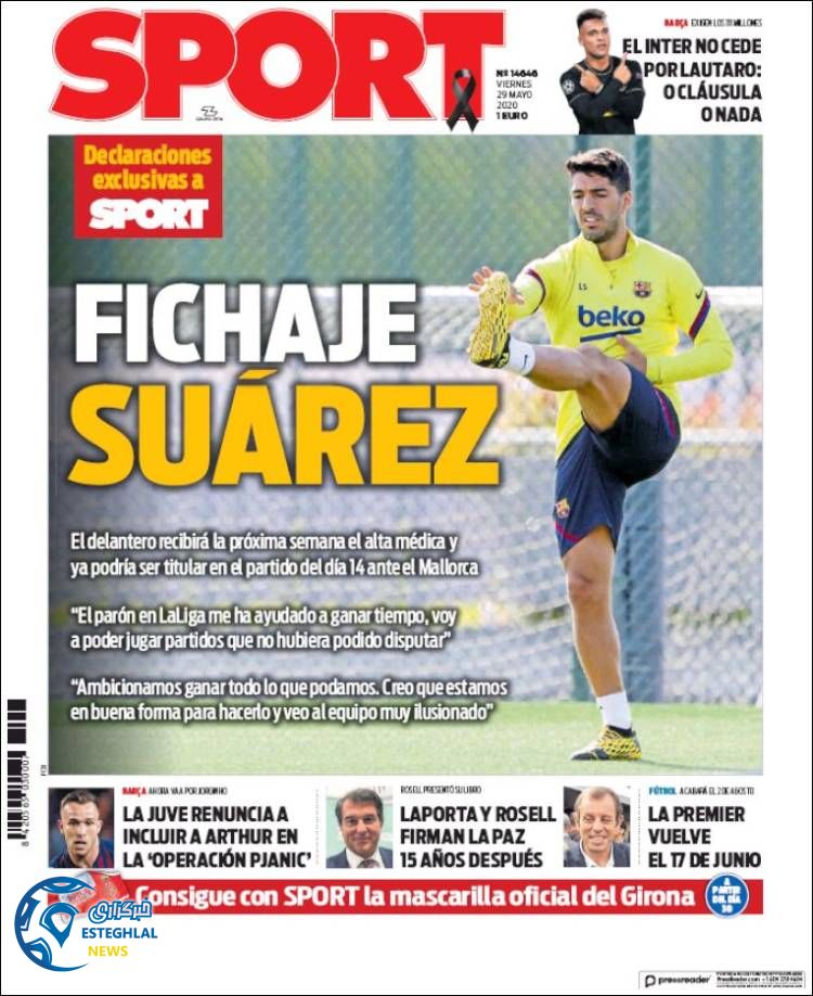 روزنامه ورزشی اسپورت جمعه 9 خرداد 1399