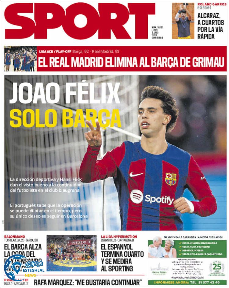 روزنامه ورزشی اسپورت دوشنبه 14خرداد 1403 