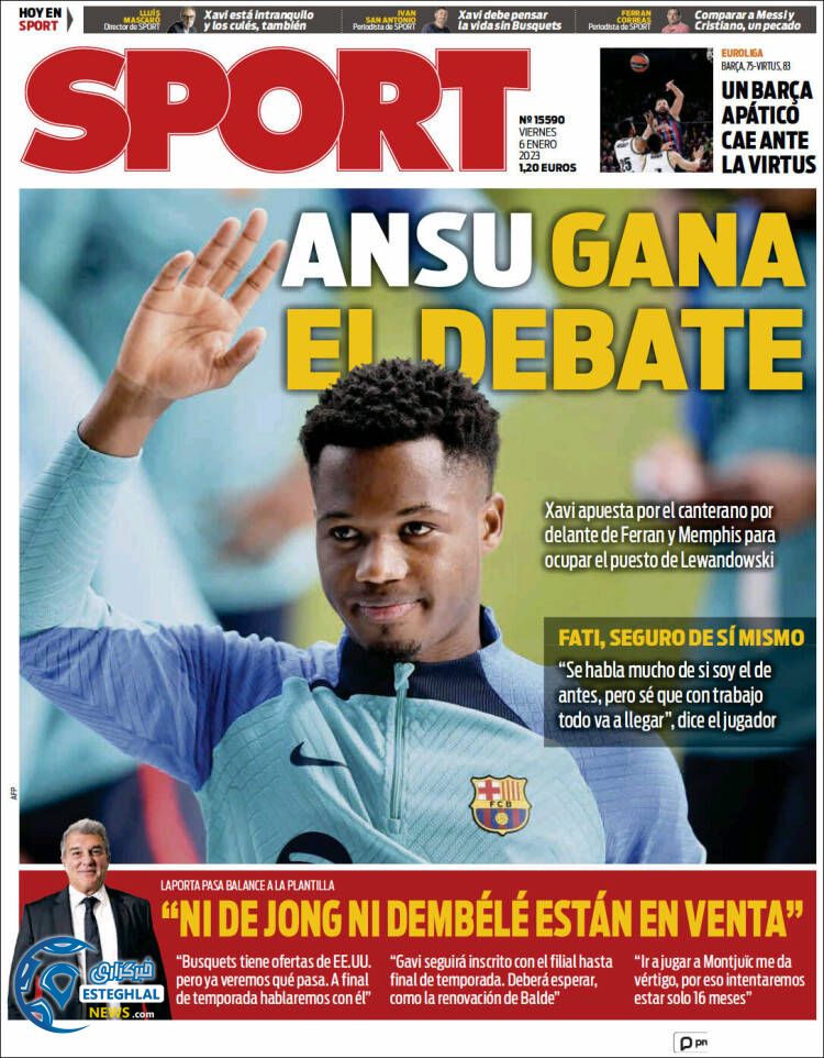 روزنامه ورزشی اسپورت جمعه 16 دی 1401