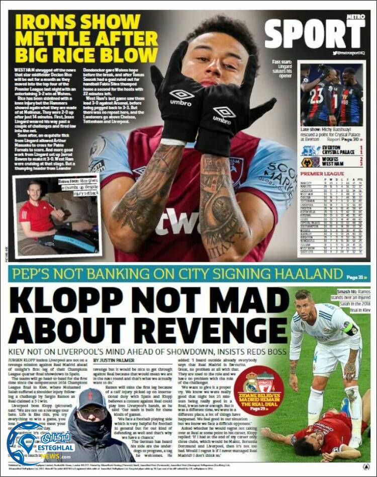 روزنامه ورزشی مترو اسپورت سه شنبه 17 فروردین 1400