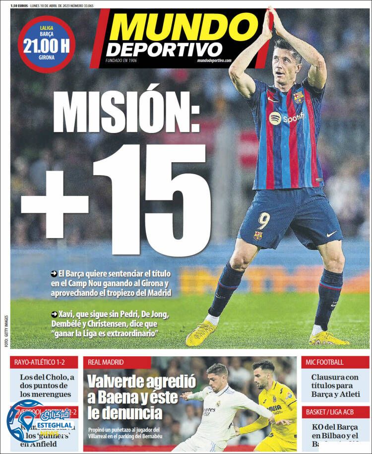 روزنامه ورزشی موندو دپورتیوو دوشنبه 21 فروردین 1402 