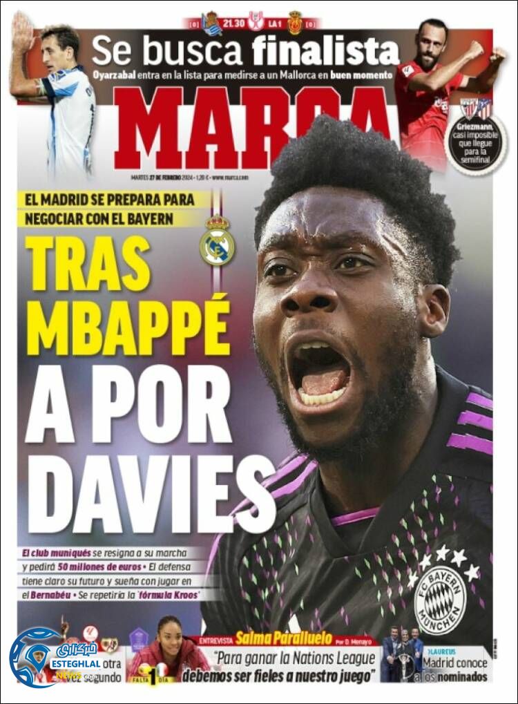 روزنامه ورزشی مارکا سه شنبه 8 اسفند 1402 