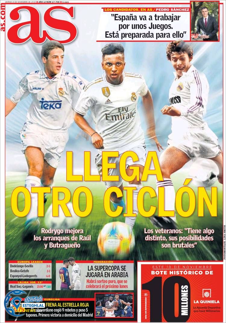 روزنامه ورزشی آاس جمعه 17 آبان 1398