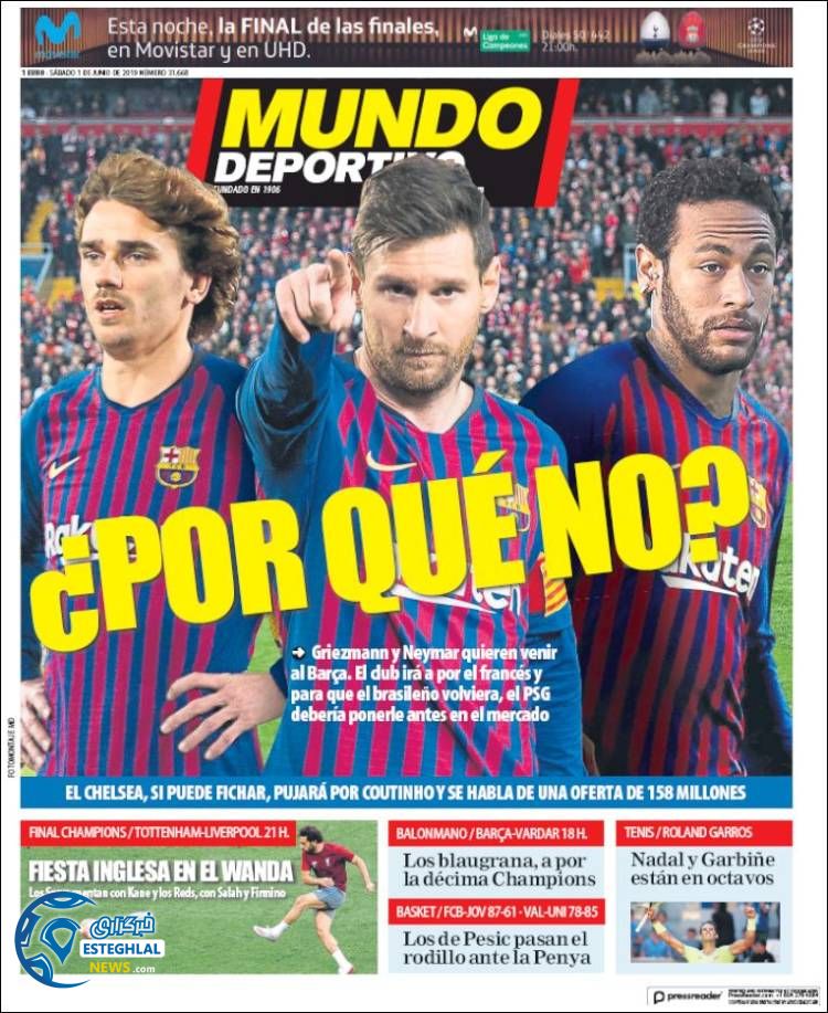 روزنامه ورزشی موندو دپورتیوو شنبه 11 خرداد 1398