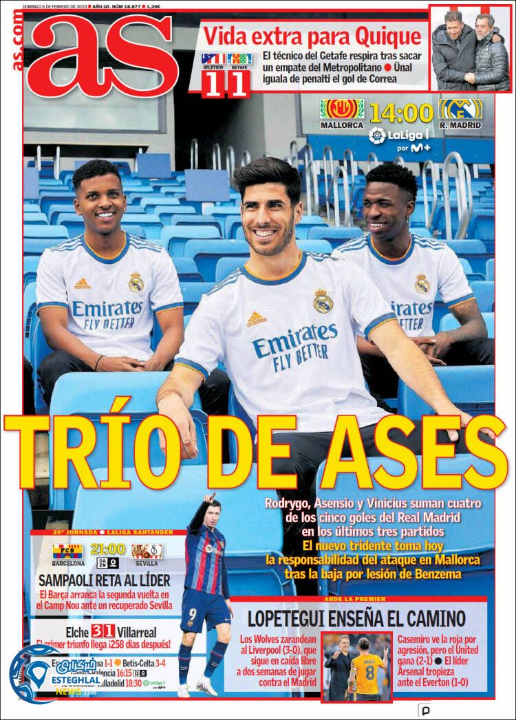 روزنامه ورزشی آ اس یکشنبه 16 بهمن 1401 