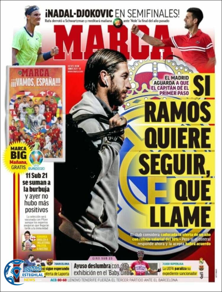 روزنامه ورزشی مارکا پنجشنبه 20 خرداد 1400