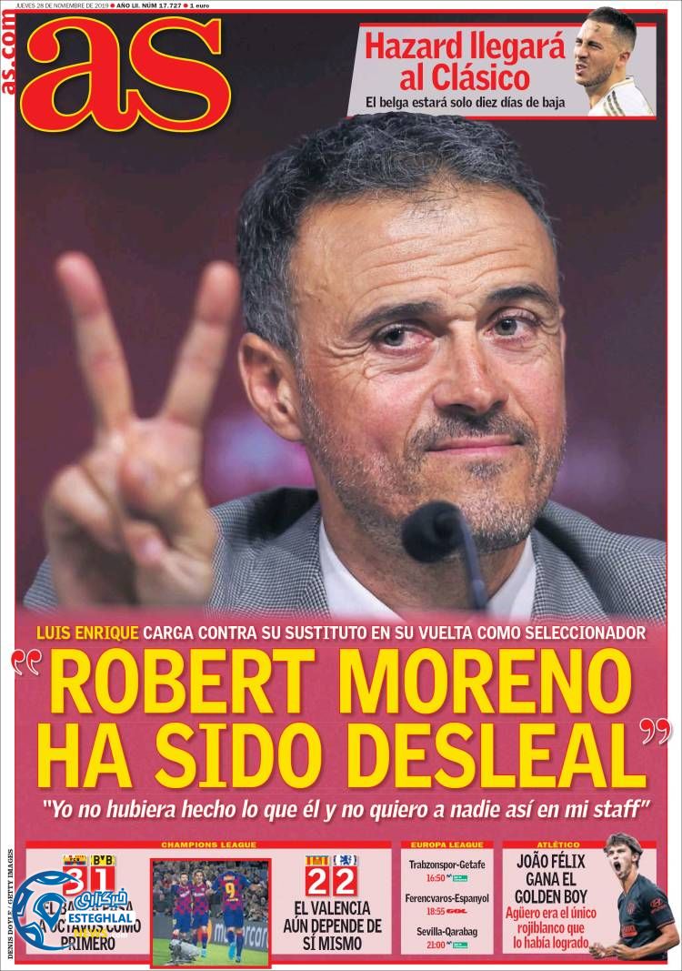 روزنامه ورزشی آاس پنجشنبه 7 آذر 1398