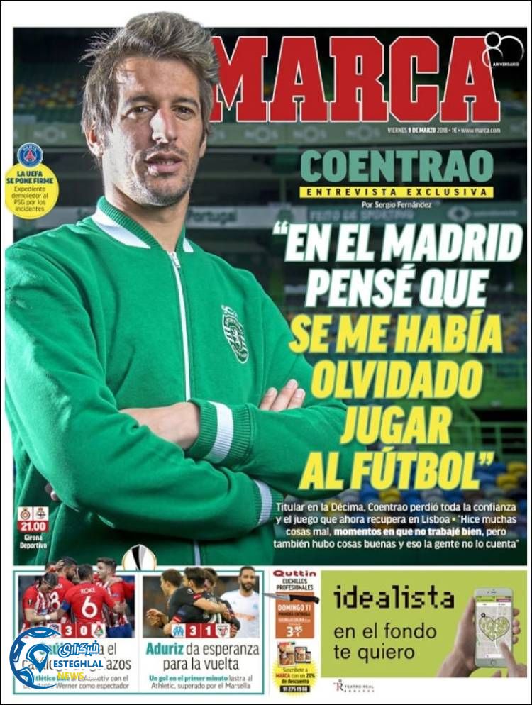 روزنامه ورزشی مارکا جمعه 18 اسفند 1396