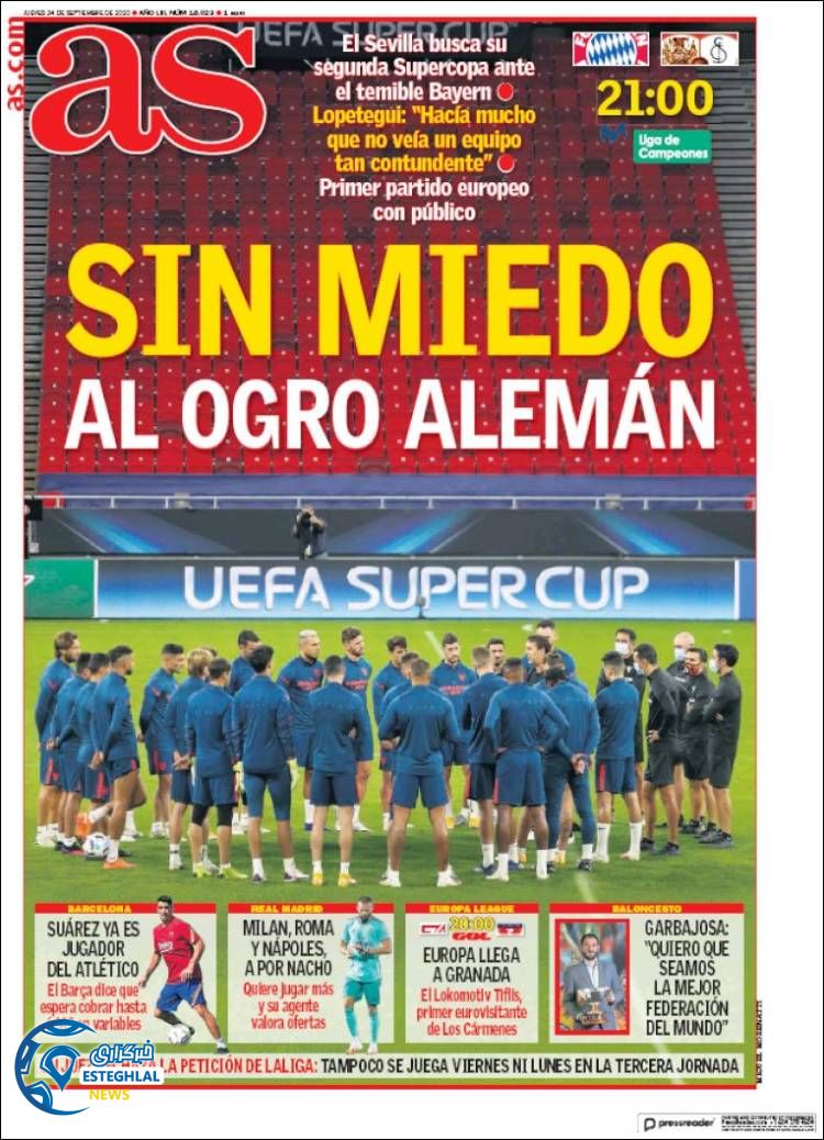 روزنامه ورزشی آاس پنجشنبه 3 مهر 1399