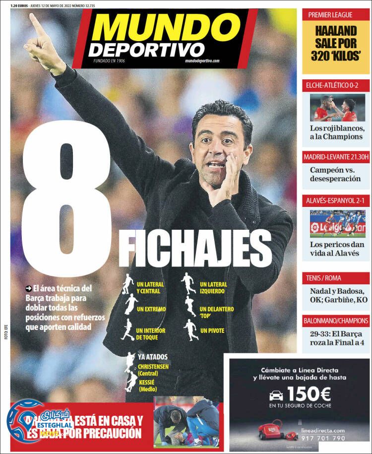 روزنامه ورزشی موندو دپورتیوو پنجشنبه 22 اردیبهشت 1401