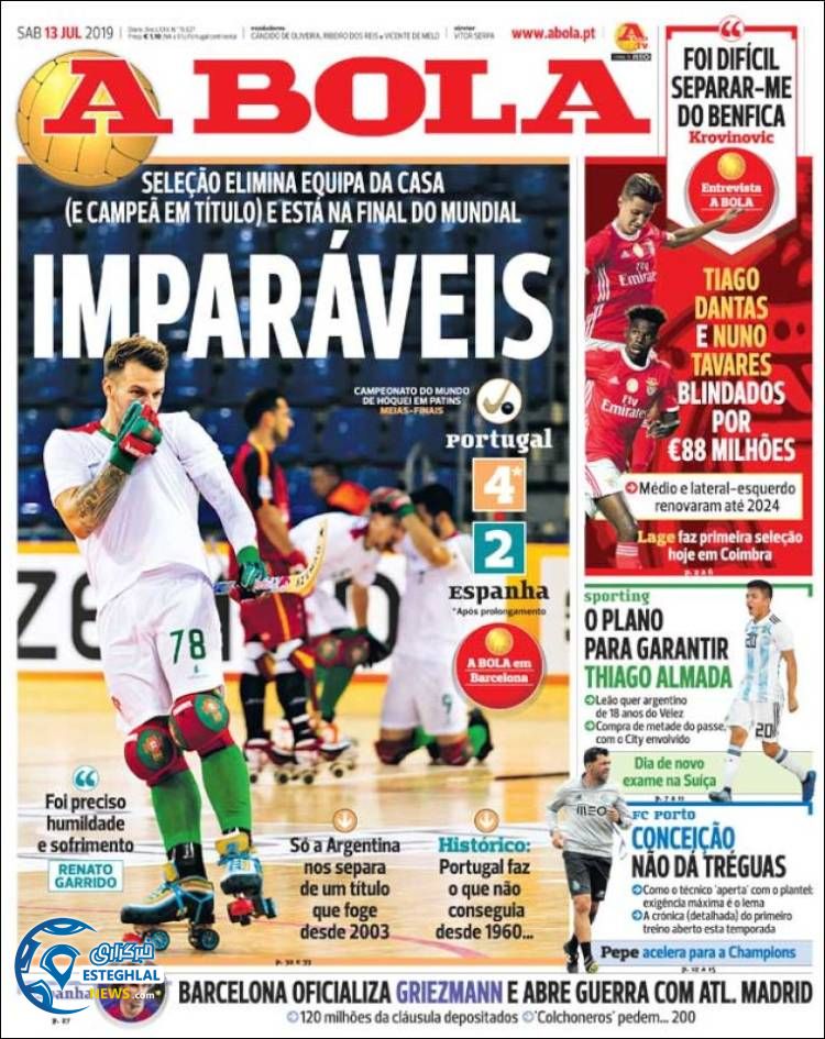 روزنامه ورزشی آبولا شنبه 22 تیر 1398