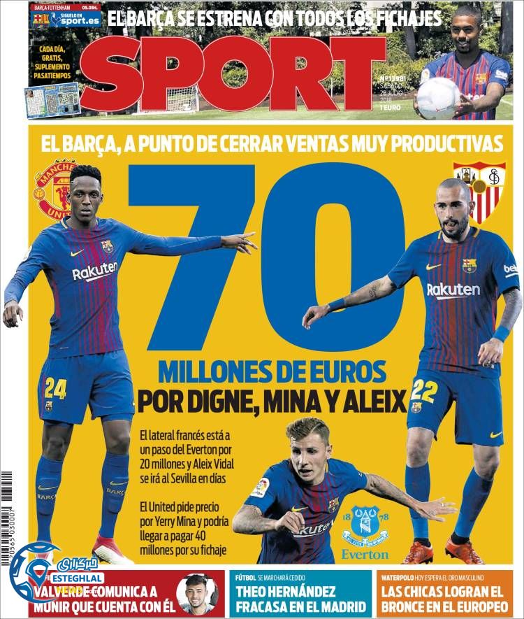 روزنامه ورزشی اسپورت شنبه 6 مرداد 1397