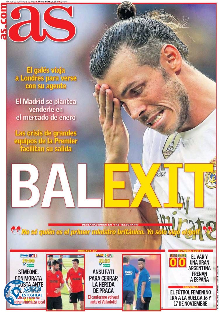 روزنامه ورزشی آاس سه شنبه 7 آبان 1398