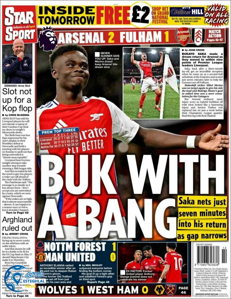 روزنامه ورزشی استار اسپورت چهارشنبه 13 فروردین 1404 