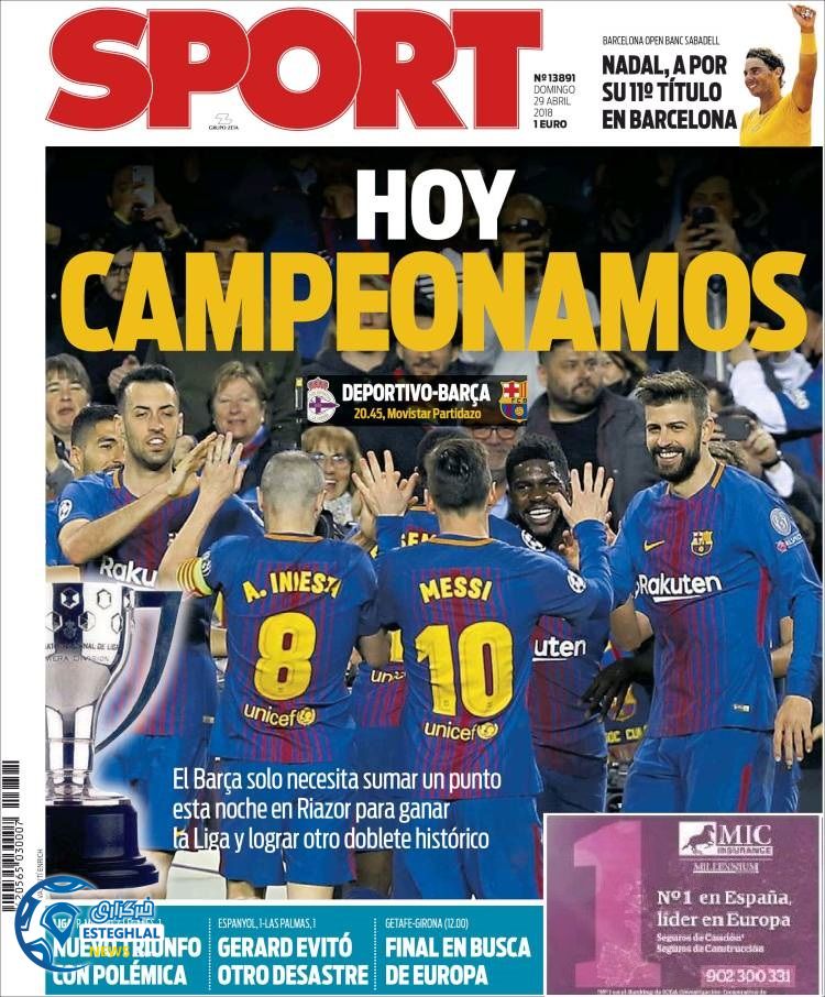 روزنامه اسپورت شنبه 8 اردیبهشت 1397