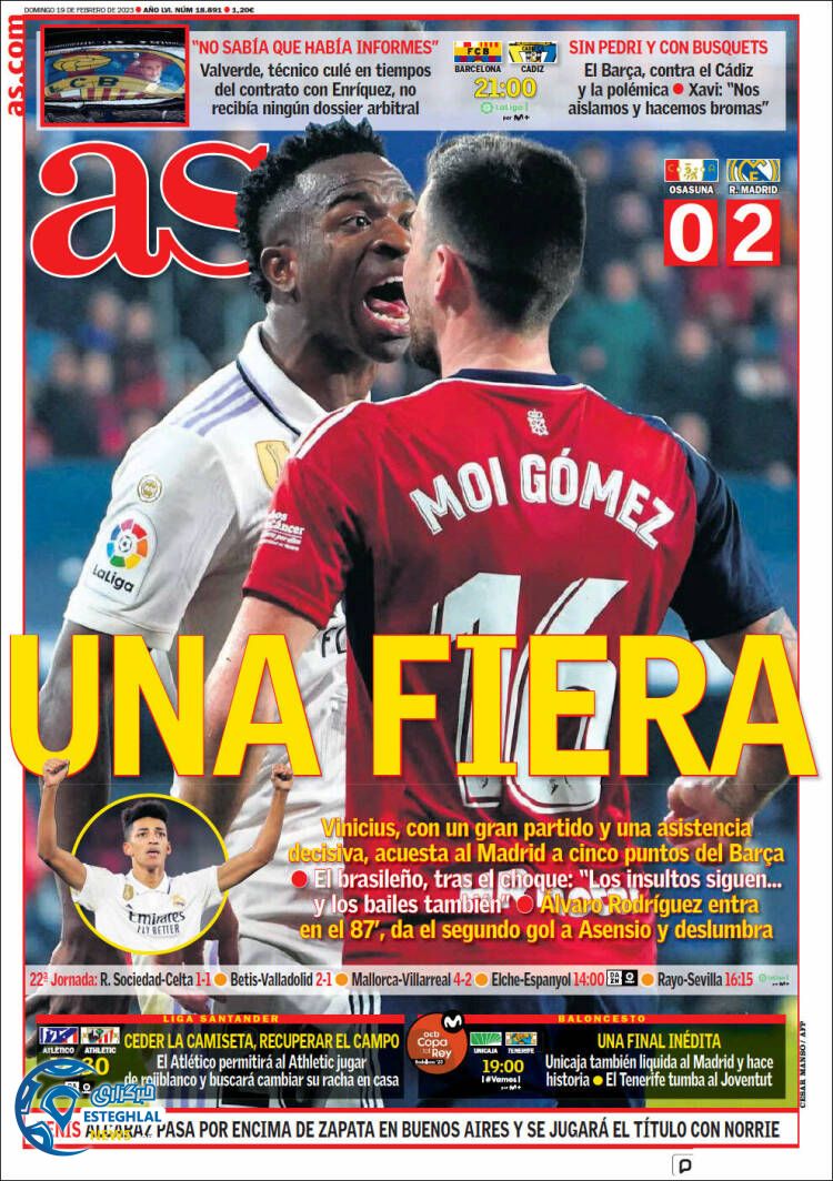 روزنامه ورزشی آ اس یکشنبه 30 بهمن 1401 