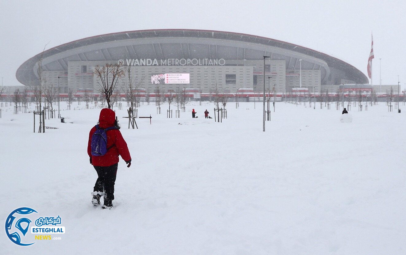 بارش برف دلیل لغو دیدار اتلتیکومادرید