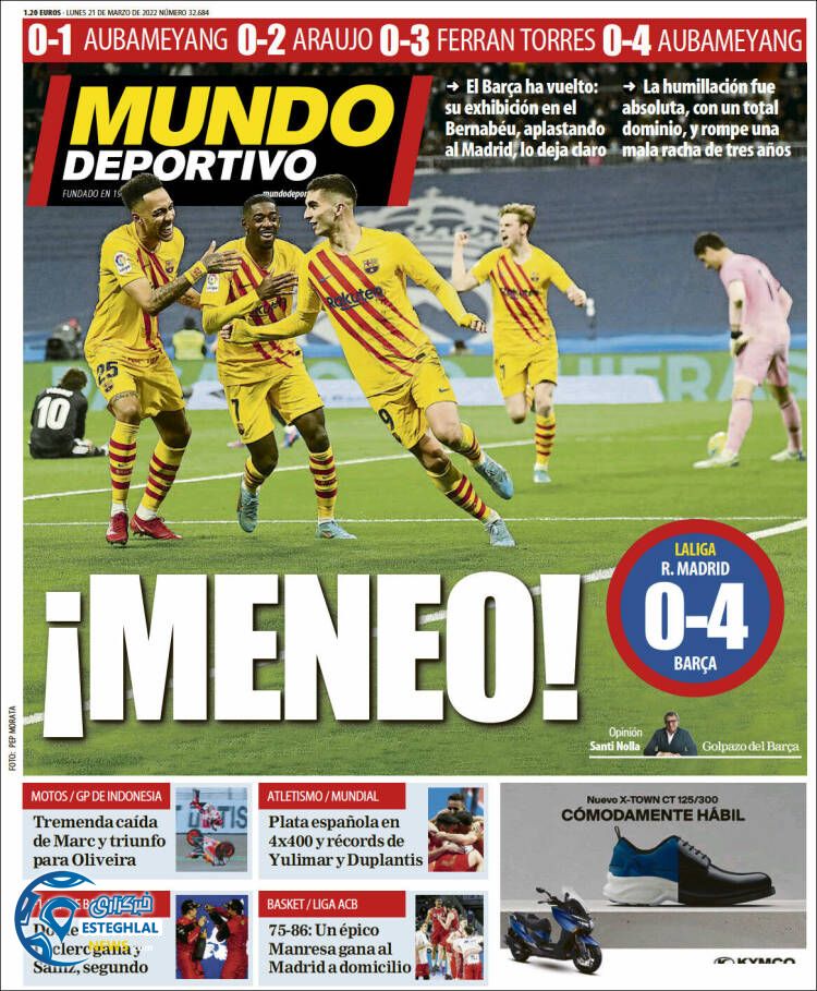 روزنامه ورزشی موندو دپورتیوو دوشنبه 1 فروردین 1401