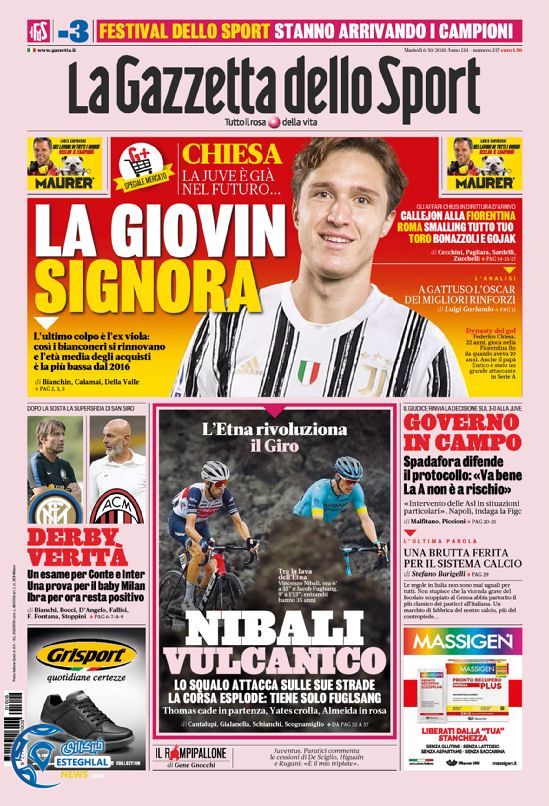 روزنامه ورزشی گاتزتا دلو اسپورت سه شنبه 15 مهر 1399