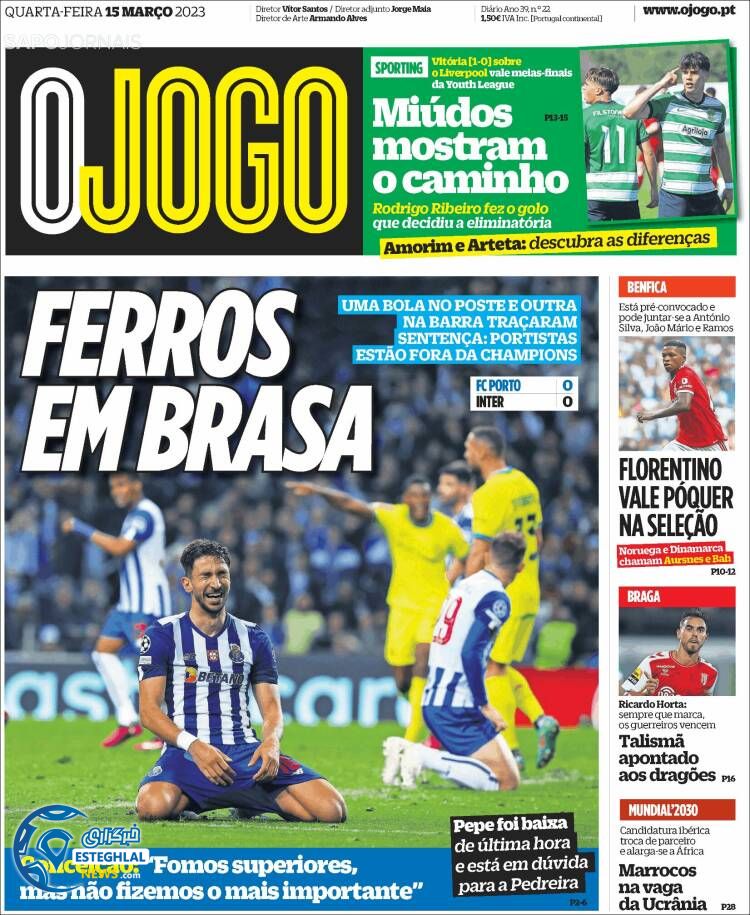 روزنامه ورزشی اوجوگو چهارشنبه 24 اسفند 1401 