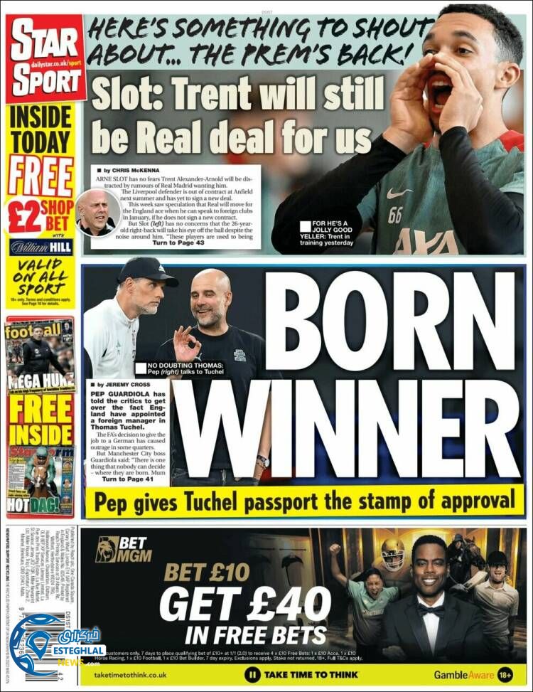 روزنامه ورزشی استار اسپورت شنبه 28 مهر 1403 