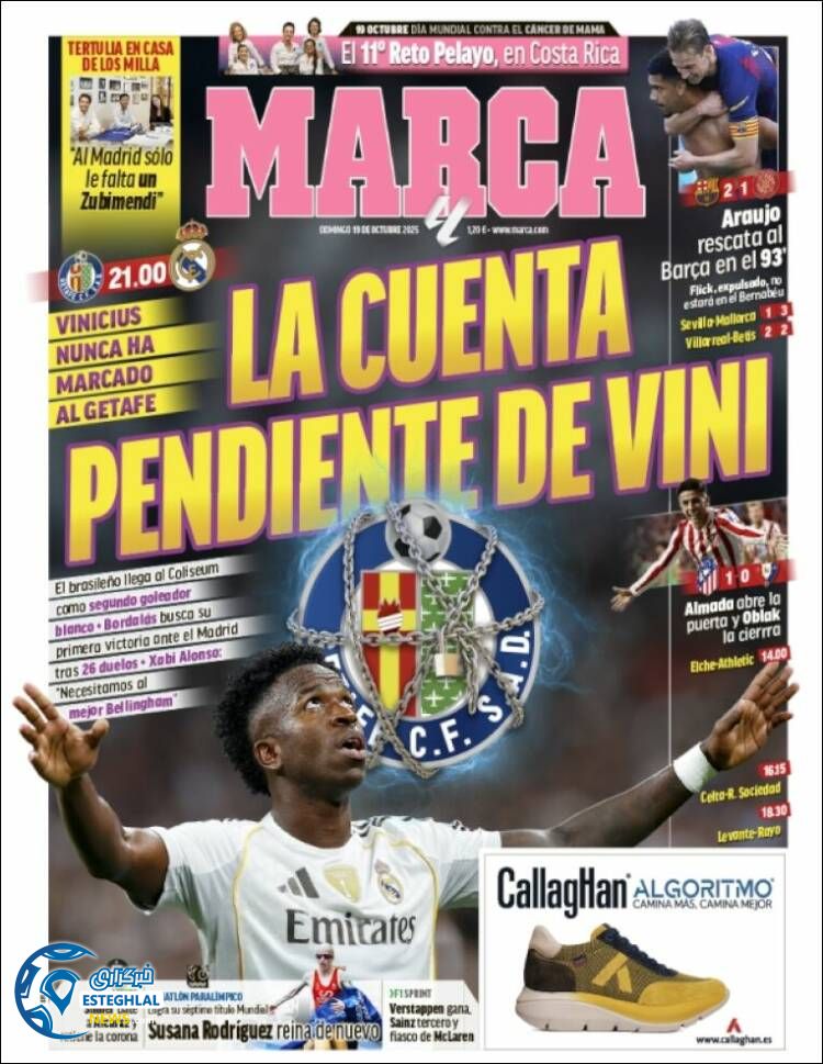 روزنامه  ورزشی مارکا  یکشنبه 27 مهر 1404 