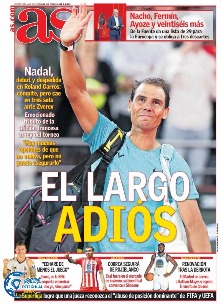 روزنامه ورزشی آ اس سه شنبه 8 خرداد 1403 