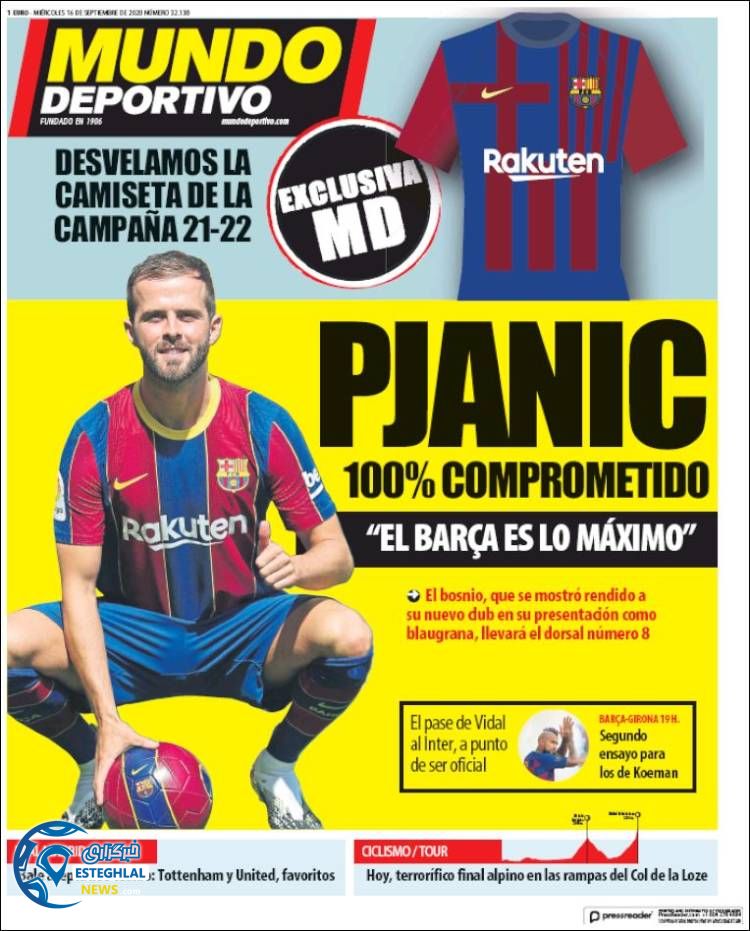 روزنامه ورزشی موندو دپورتیوو چهارشنبه 26 شهریور 1399