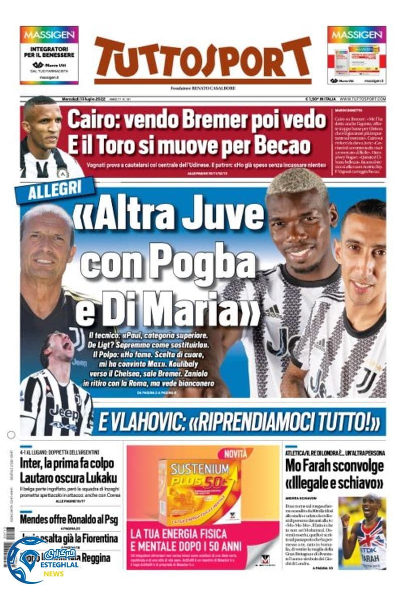 روزنامه ورزشی توتو اسپورت چهارشنبه 22 تیر 1401