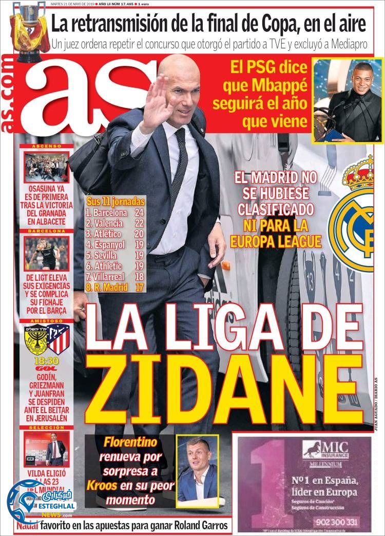 روزنامه ورزشی آاس سه شنبه 31 اردیبهشت 1398