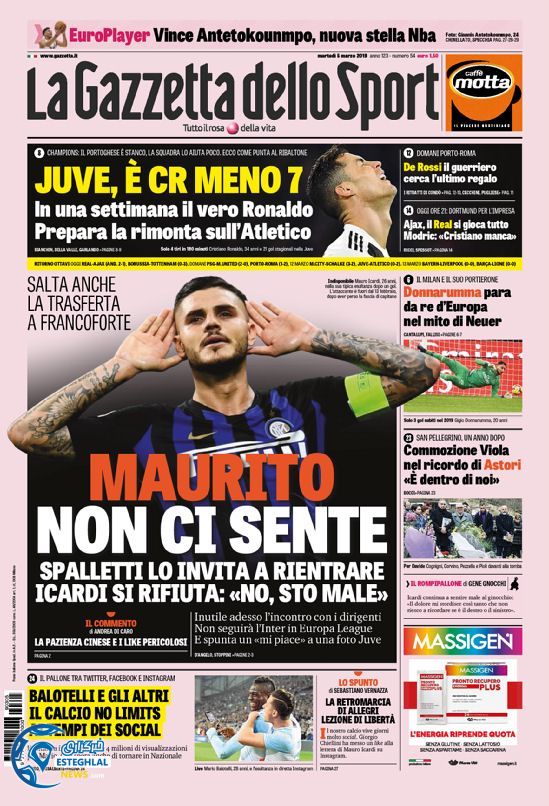 روزنامه ورزشی گاتزتا دلو اسپورت سه شنبه 14 اسفند 1397