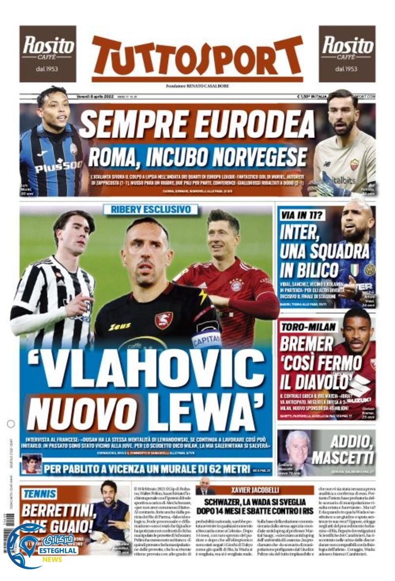 روزنامه ورزشی توتو اسپورت جمعه 19 فروردین 1401