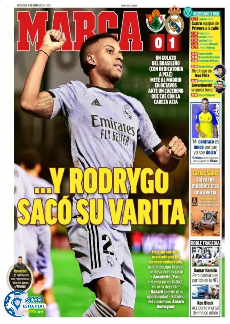 روزنامه  ورزشی مازکا چهارشنبه 14 دی 1401