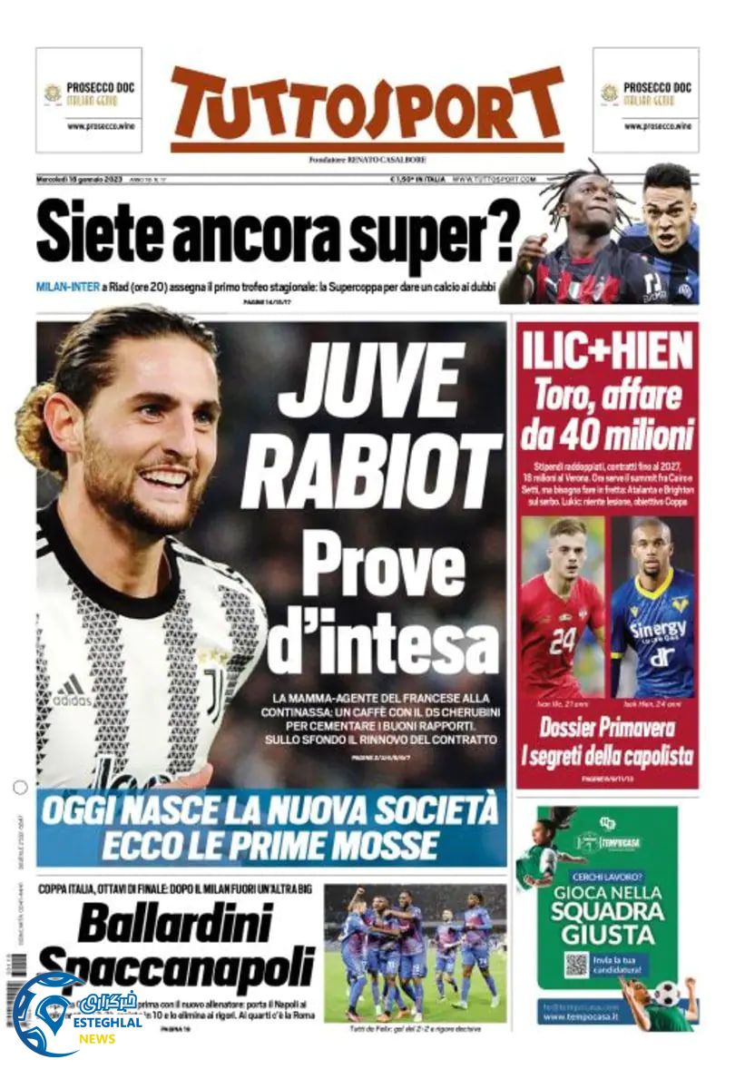 روزنامه ورزشی توتو اسپورت چهارشنبه 28 دی 1401 