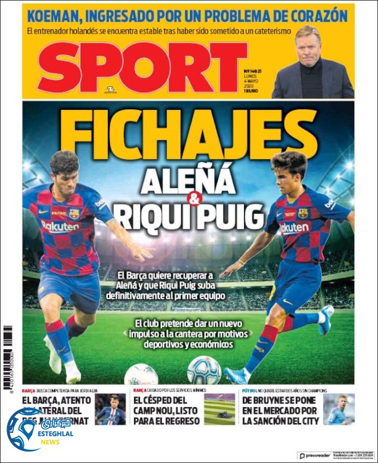 روزنامه ورزشی اسپورت دوشنبه 15 اردیبهشت 1399