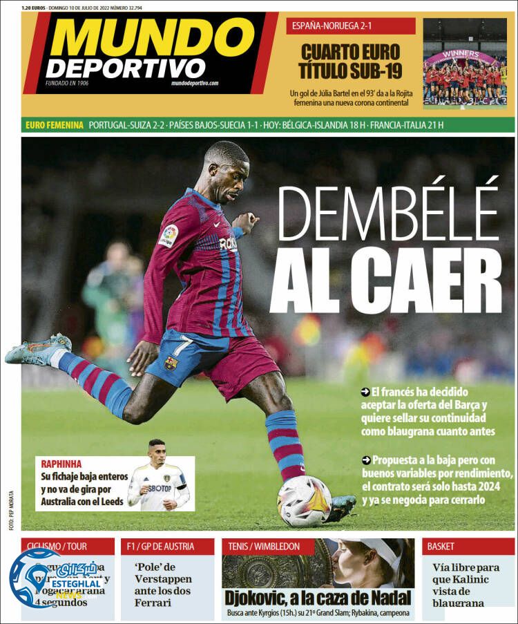 روزنامه ورزشی موندو دپورتیوو یکشنبه 19 تیر 1401
