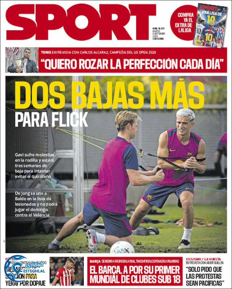 روزنامه ورزشی اسپورت سه شنبه 18 شهریور 1404 