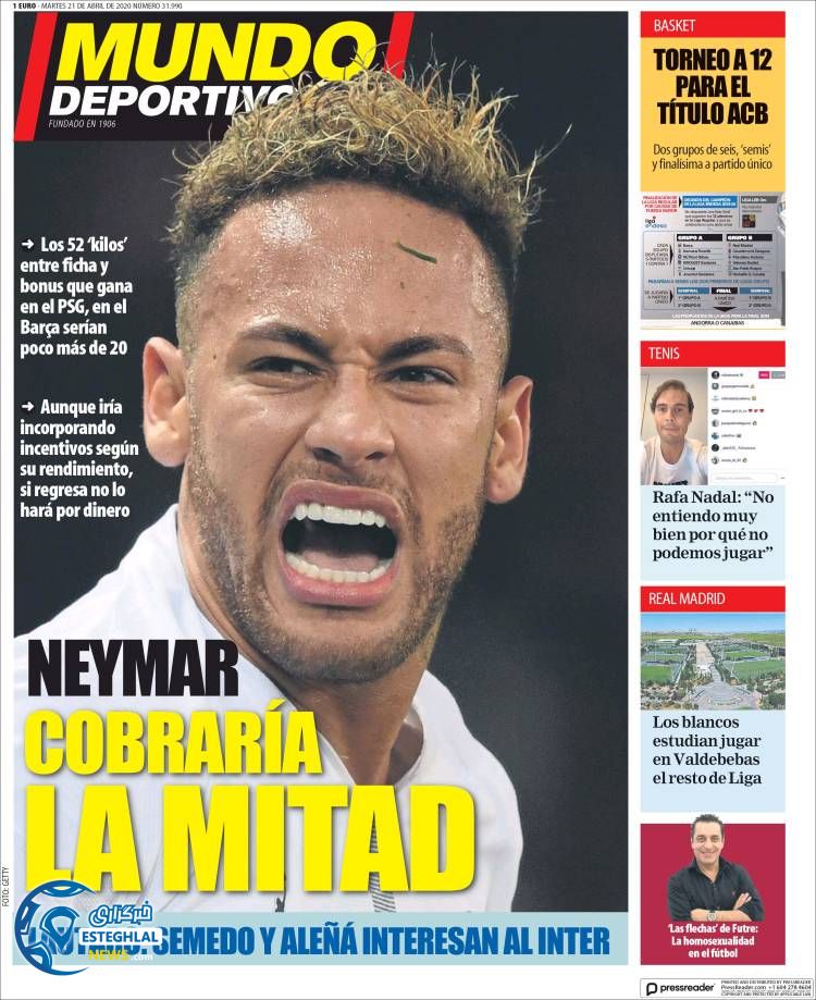 روزنامه ورزشی موندو دپورتیوو سه شنبه 2 اردیبهشت 1399