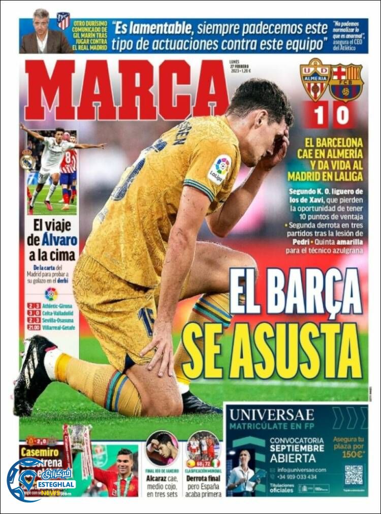 روزنامه ورزشی مارکا دوشنبه 8 اسفند 1401 