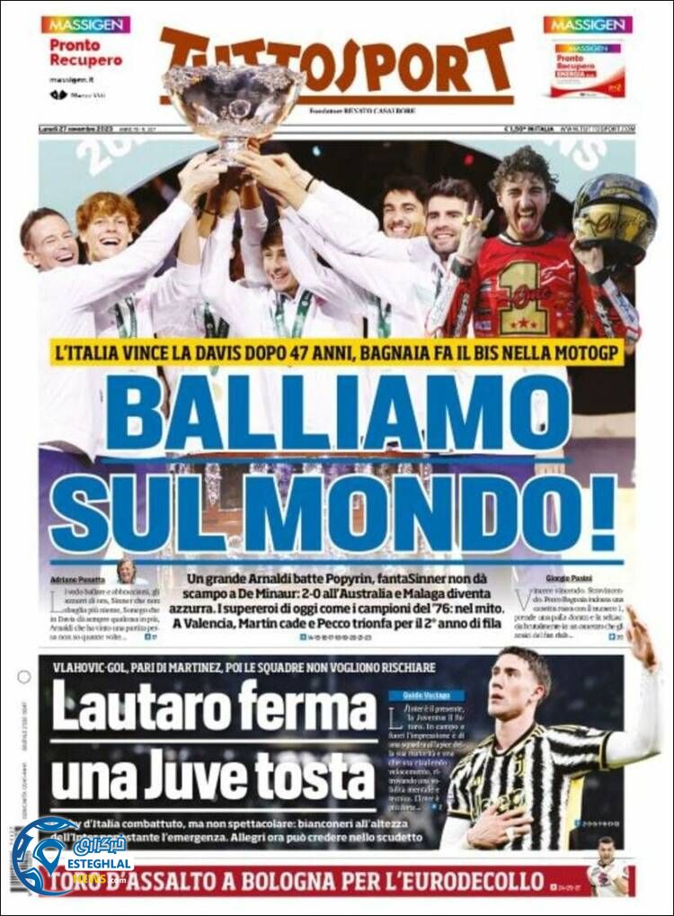 روزنامه ورزشی توتو اسپورت دوشنبه 6 آذر 1402 