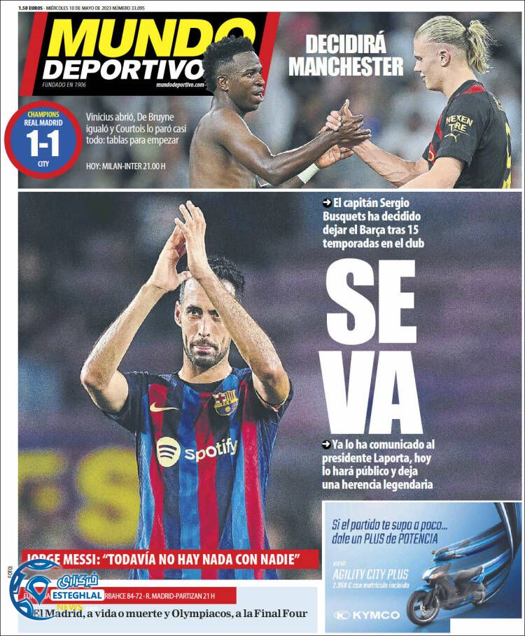 روزنامه  ورزشی موندو دپیورتیوو چهارشنبه 20 اردیبهشت 1402  