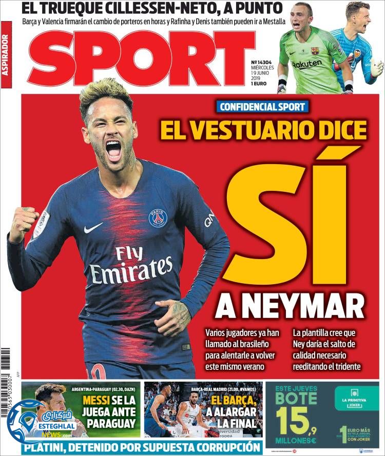 روزنامه ورزشی اسپورت چهارشنبه 29 خرداد 1398