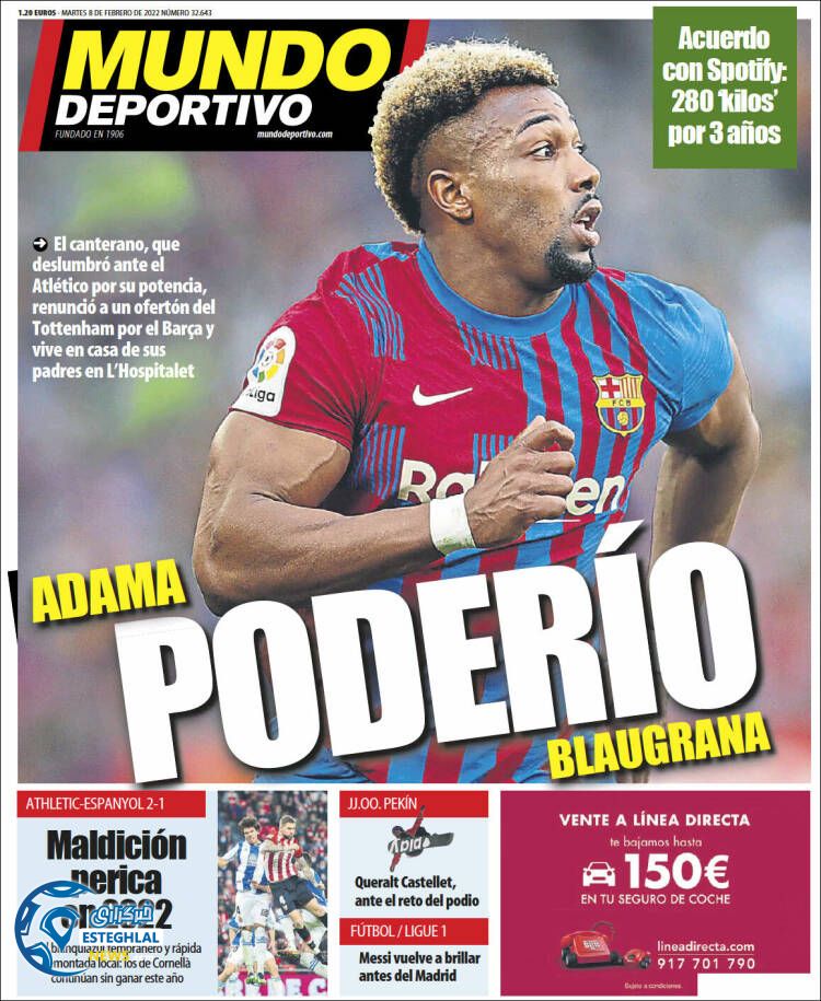 روزنامه ورزشی موندو دپورتیوو سه شنبه 19 بهمن 1400