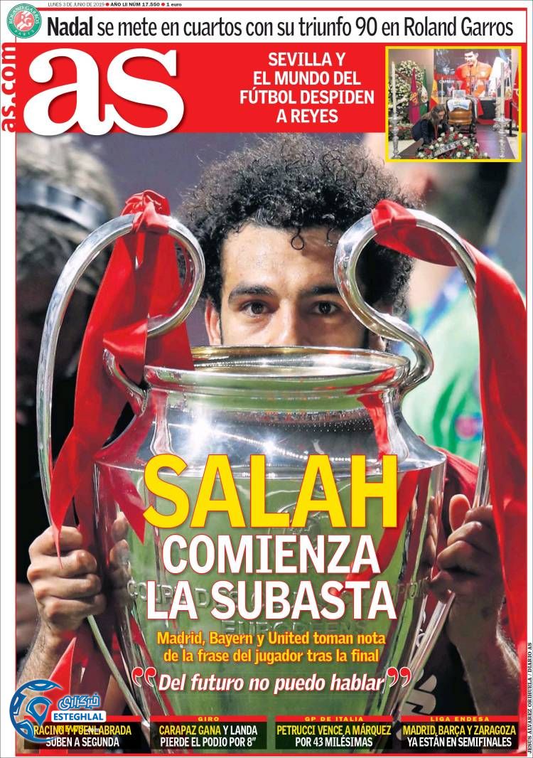 روزنامه ورزشی آاس دوشنبه 13 خرداد 1398