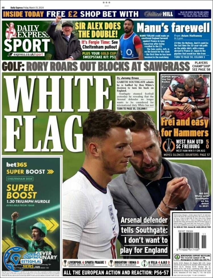 روزنامه ورزشی اکسپرس اسپورت جمعه 25 اسفند 1402 