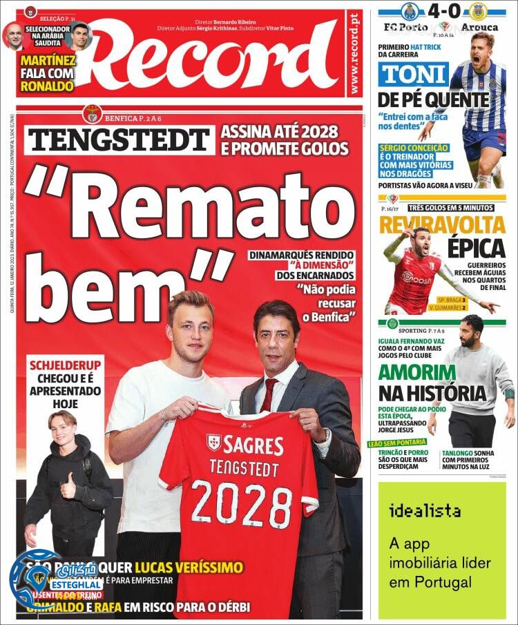 روزنامه ورزشی رکورد پنجشنبه 22 دی 1401 