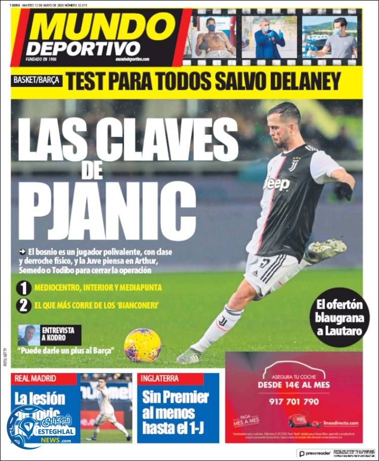 روزنامه ورزشی موندو دپورتیوو سه شنبه 23 اردیبهشت 1399