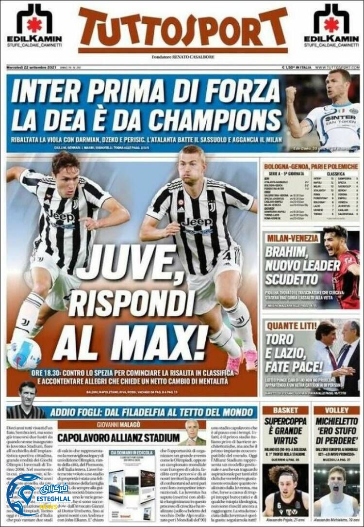 روزنامه ورزشی توتو اسپورت چهارشنبه 31 شهریور 1400