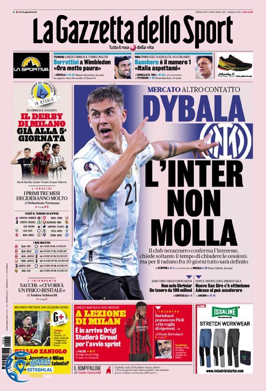 روزنامه ورزشی گاتزتا دلو اسپورت شنبه 4 تیر 1401