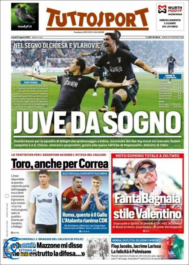 روزنامه ورزشی توتو اسپورت دوشنبه 30 مرداد 1402